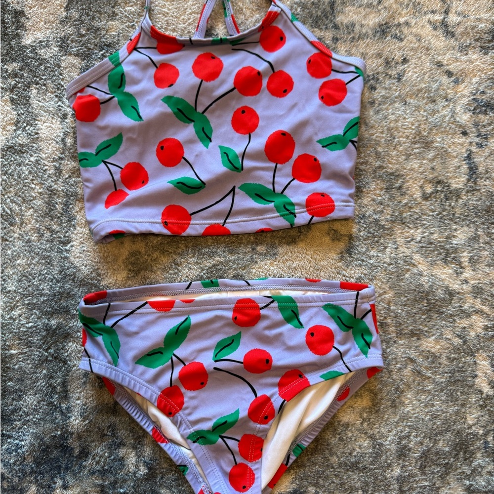 Hanna Andersson Cherry Print Kids Bikini - Red and Green